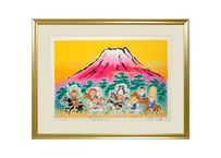 吉岡浩太郎『星の降る町』シルクスクリーン 版画 額入り 新品 風景