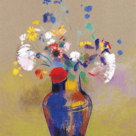 オディロン・ルドン 「花瓶」 額入り 複製画 高精彩工芸画  額装画 レプリカ 象徴主義 静物画 シュールレアリスム J1-156 【納期：約1週間】