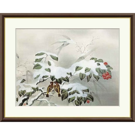 ● 横山大観 「冬の夕」 額入り 複製画 高精彩工芸画 額装画 日本画 雪景色 名画 レプリカ 冬之夕 花鳥図 足立美術館（島根）所蔵 J2-004 【納期：約1週間】