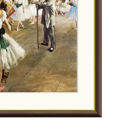 ドガ 「ダンスのレッスン」 額入り 複製画 高精彩工芸画 額装画 レプリカ 印象派 オペラ座 バレリーナ バレエ J1-162 【納期：約1週間】