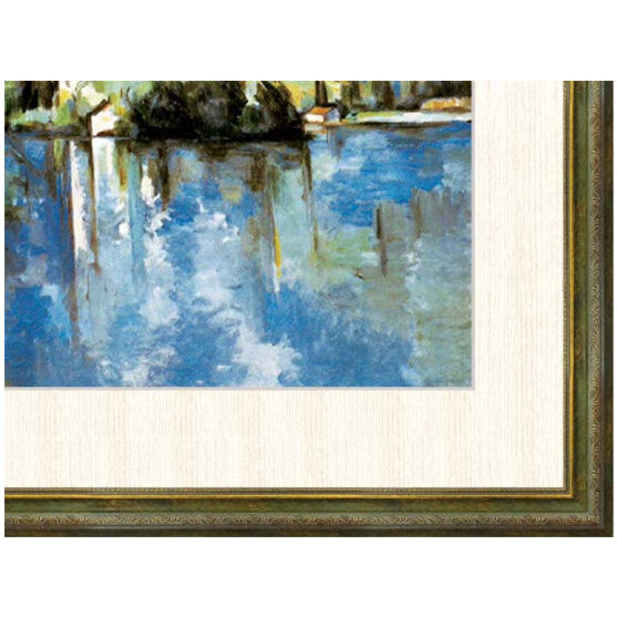 ポール・セザンヌ『アヌシー湖』高精細巧芸画 F8号 新品 絵画 世界の名画 インテリアアート 西洋画 風景 湖 複製