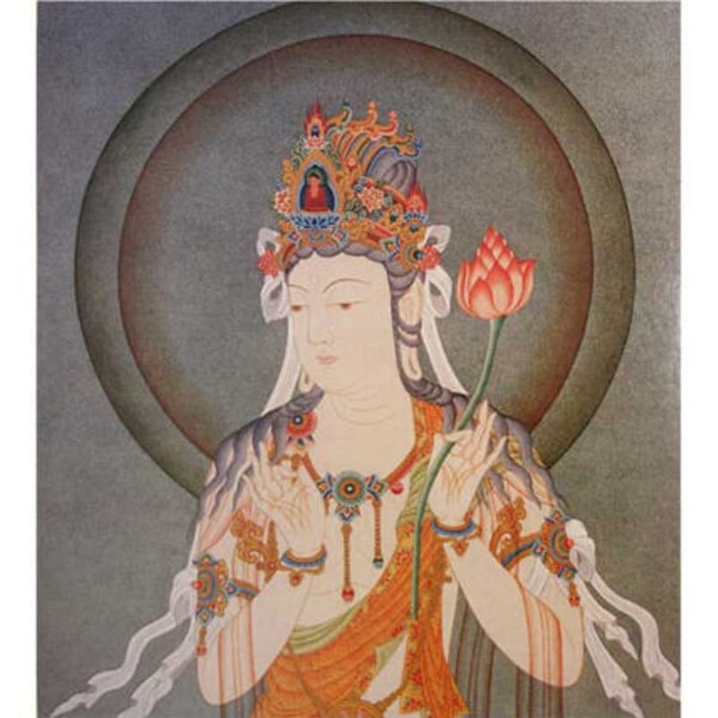 仏画 色紙額「観音菩薩」複製画 ※額選べます | 名画.shop