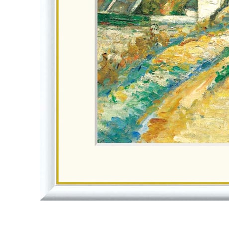 セザンヌ 「オーヴェルの曲がり道」 額入り 複製画 高精彩工芸画  額装画 レプリカ 印象派 近代絵画 風景画 J1-052 【納期：約1週間】