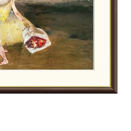 ドガ 「花束を持ち挨拶する踊り子」 額入り 複製画 高精彩工芸画 額装画 レプリカ 印象派 バレエ オペラ座 J1-168 【納期：約1週間】