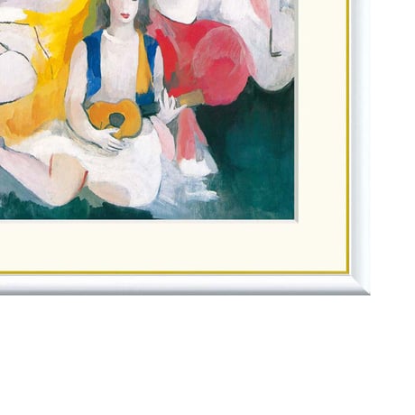マリー・ローランサン 「三人の若い女」 額入り 複製画 高精彩工芸画  額装画 額絵 レプリカ エコールドパリ 美人画 J1-179 【納期：約1週間】