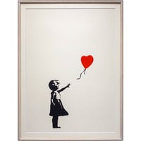 版画　バンクシー 「風船と少女」 WCP版　シルクスクリーン　額入り　リプロダクション　Banksy　Girl with Balloon　赤い風船　壁画　モダンアート　 真作保証