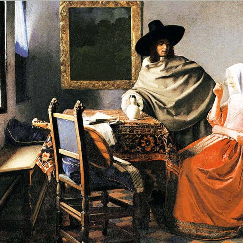 油絵ワイングラス作者名あり