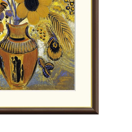 オディロン・ルドン 「エトルリア花瓶の花」 額入り 複製画 高精彩工芸画  額装画 レプリカ 象徴主義 静物画 J1-157 【納期：約1週間】