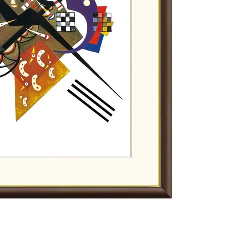 カンディンスキー 「白の上に ２」 額入り 複製画 高精彩工芸画  額装画 額絵 レプリカ 前衛 アート 抽象画 表現主義 J1-199 【納期：約1週間】