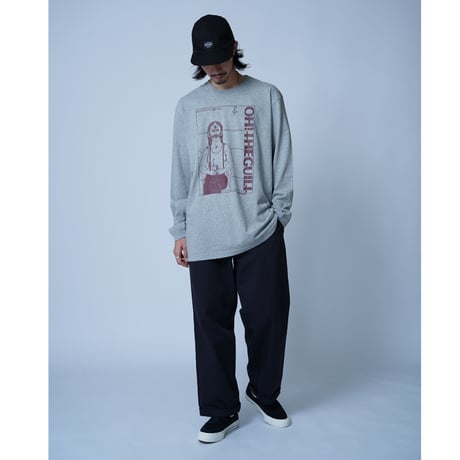 Oh!theGuilt × SCUMBOY "World Full Of Weirdos"L/S T-SHIRT（ MIX GRAY)