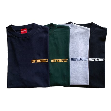 Oh!theGuilt / "BASIC COLLEGE" S/S  T-SHIRT (ASH/NAVYプリント）