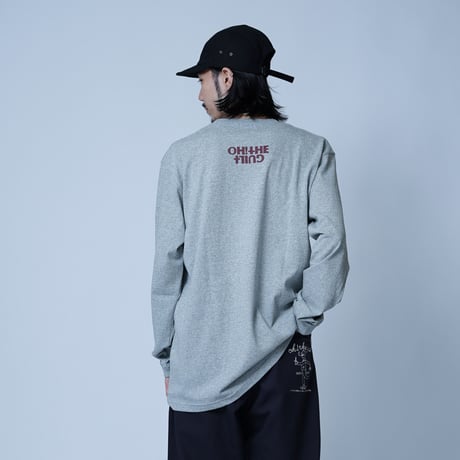 Oh!theGuilt × SCUMBOY "World Full Of Weirdos"L/S T-SHIRT（ MIX GRAY)