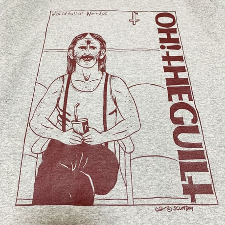 Oh!theGuilt × SCUMBOY "World Full Of Weirdos"L/S T-SHIRT（ MIX GRAY)