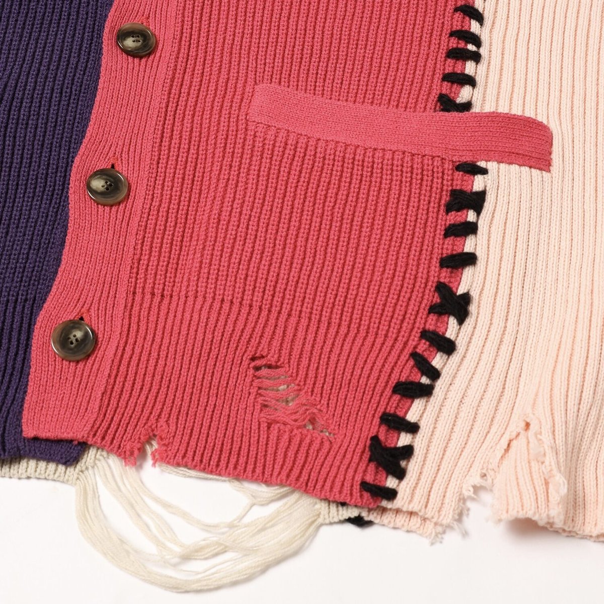 アモク　AMOK multi docking cardigan カーディガン amok> MULTI DOCKING CARDIGAN ORANGE×GRAY (BLAC