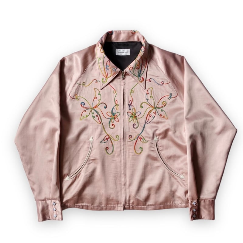RAINBOW EMBROIDERY WESTERN JACKET - pink | kuon