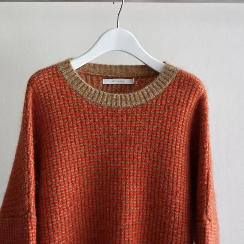 VICTIM&CO. CHECK BIG KNIT Mサイズ モヘヤ混 VICTIM&CO. CHECK BIG KNIT Mサイズ モヘヤ混