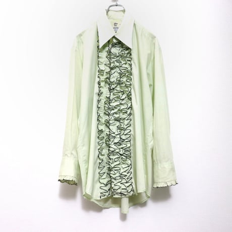 70's Frilled dress shirt "Green" [@zastin_tcp]