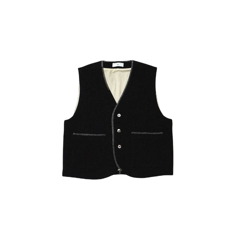 トップス <Urig> STITCH ANTIQUE VEST , Black Urig> STITCH ANTIQUE VEST, Black