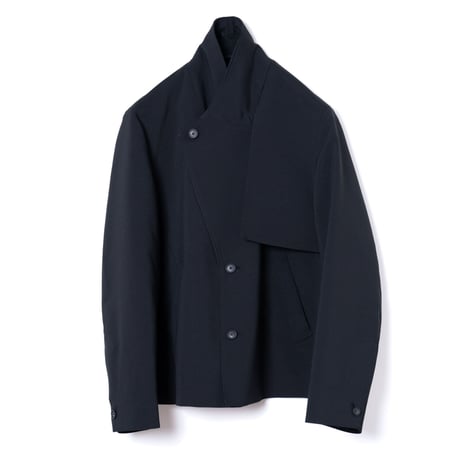 <TAUPE> DOUBLE CLOTH SPENCER JACKET BLK
