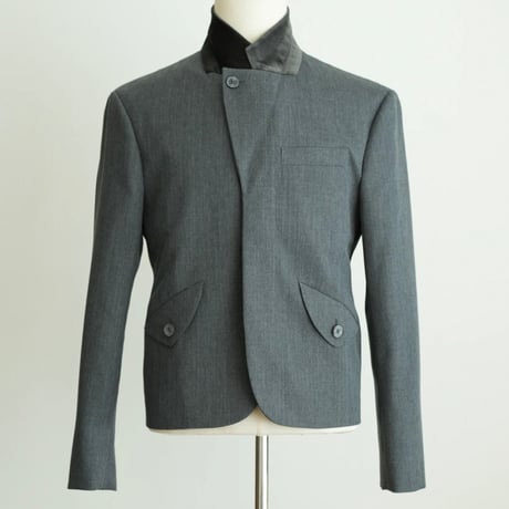 【TRIM】WOOL SHORT-CROPPED JACKET "GRAY"
