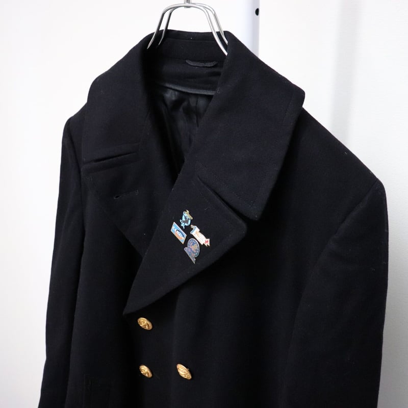 Double breasted metal button coat 