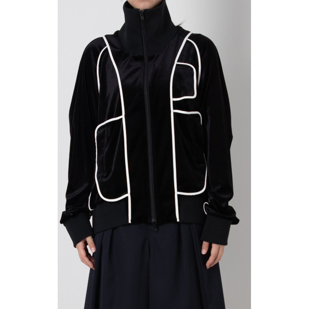 BASE MARK〉Piping Velor Top - BLACK | kuonbyrin BASE MARK〉Piping Velor Top - BLACK | kuonbyrin