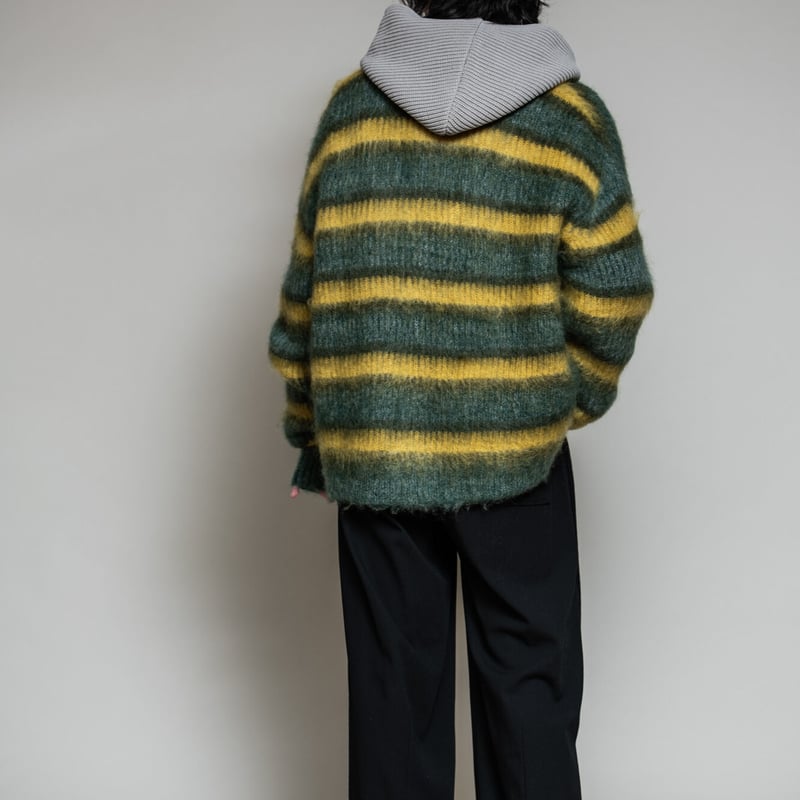MOHAIR BORDER KNIT CARDIGAN (green) | kuonbyrin MOHAIR BORDER KNIT CARDIGAN (green) | kuonbyrin
