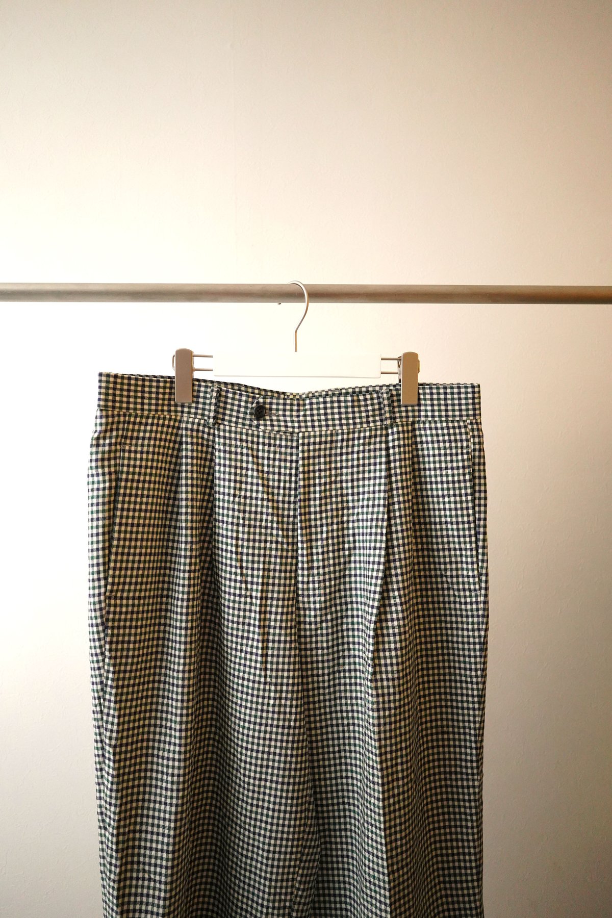 90s wide check Slacks チェックスラックス 90s Gingham Check Wide Slacks | kuonbyrinq's STORE
