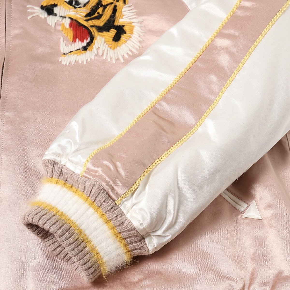 amok / HAND EMBROIDERY SOUVENIR JACKET/スカジャン/M/コットン/ピンク/241043 amok> HAND EMBROIDERY SOUVENIR JACKET PINK | k