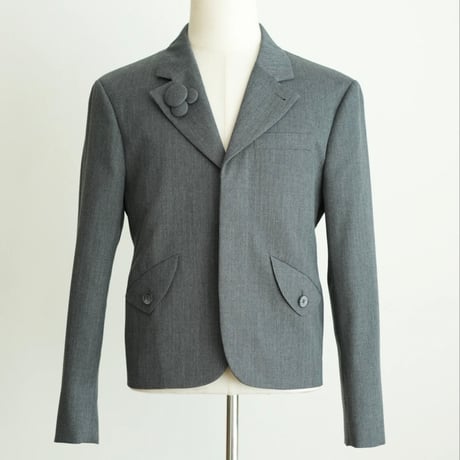【TRIM】WOOL SHORT-CROPPED JACKET "GRAY"
