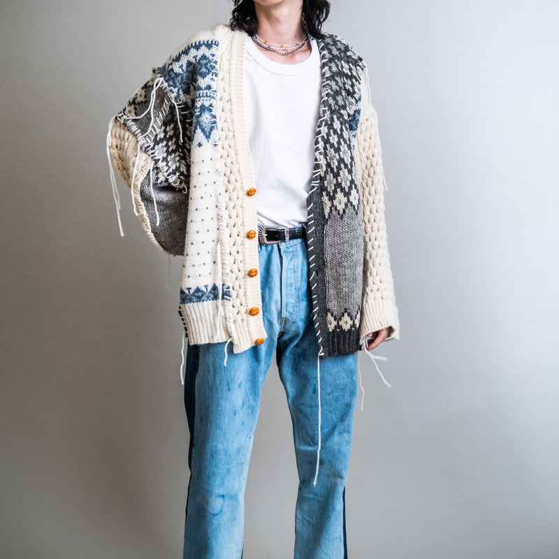 Nordic Collage Knit Cardigan | kuonbyrinq's STORE