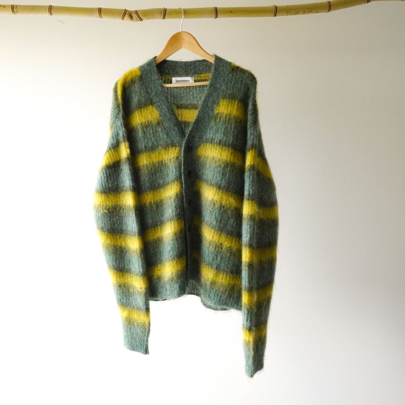 MOHAIR BORDER KNIT CARDIGAN （green） | kuonbyrin