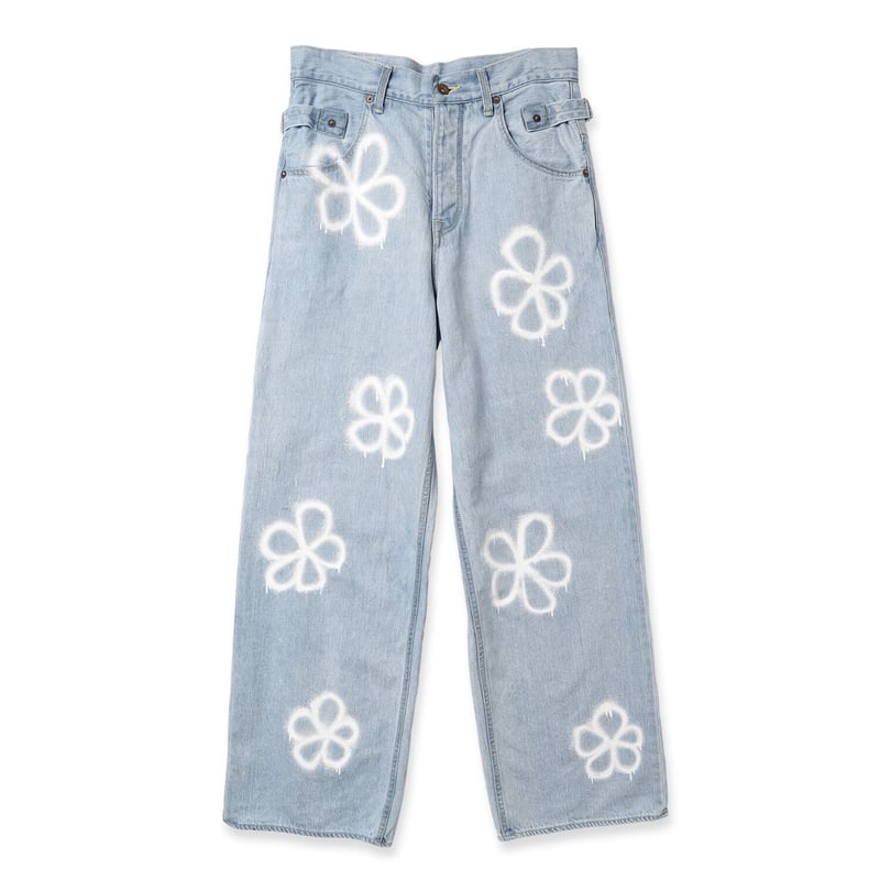 amok アモク パンツ PAINT SHRINK PRINT PANTS amok> HANDPAINT DENIM PANTS | kuonbyrinq's STORE