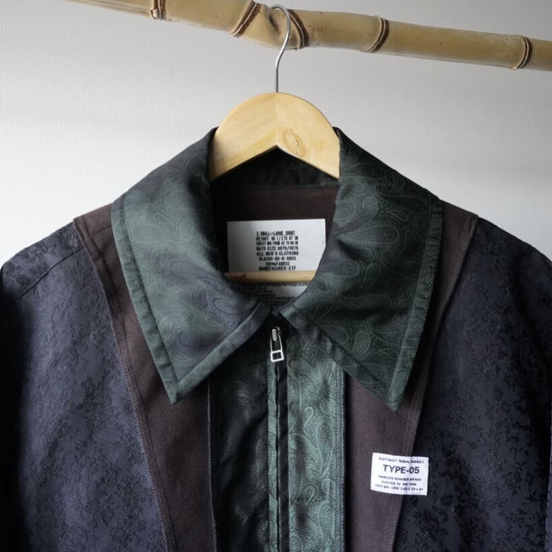 ROUND DRIZZLER JACKET(GREEN×BLACK) | kuonbyrinq ROUND DRIZZLER JACKET(GREEN×BLACK) | kuonbyrinq