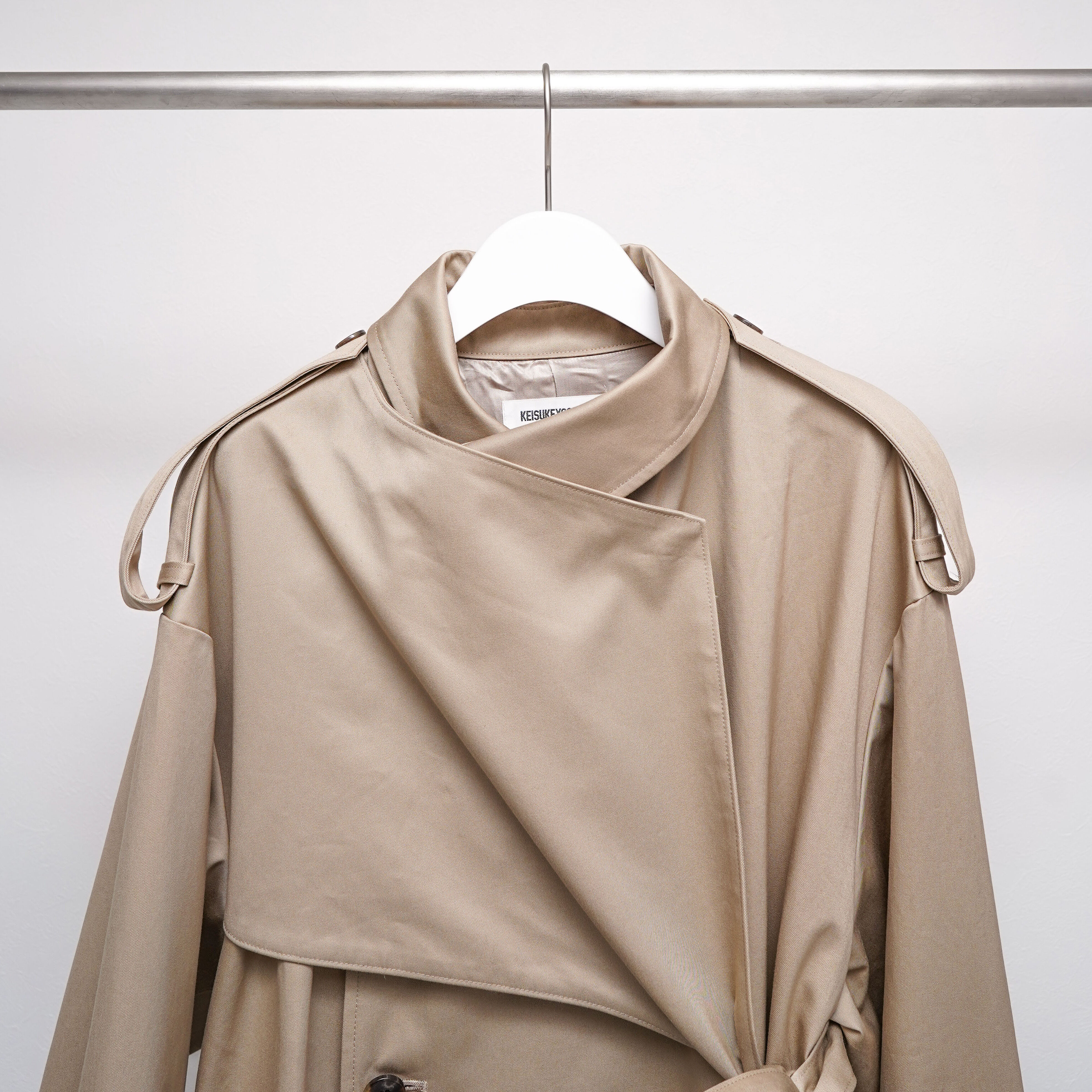 KEISUKE YOSHIDA> Belted Trench Coat , Beige |