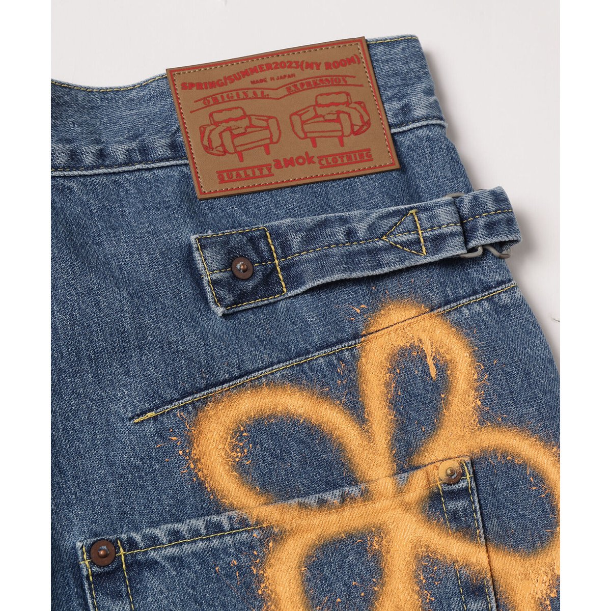 分割払い2回目限定<amok> HANDPAINT DENIM PANTS | kuonbyr