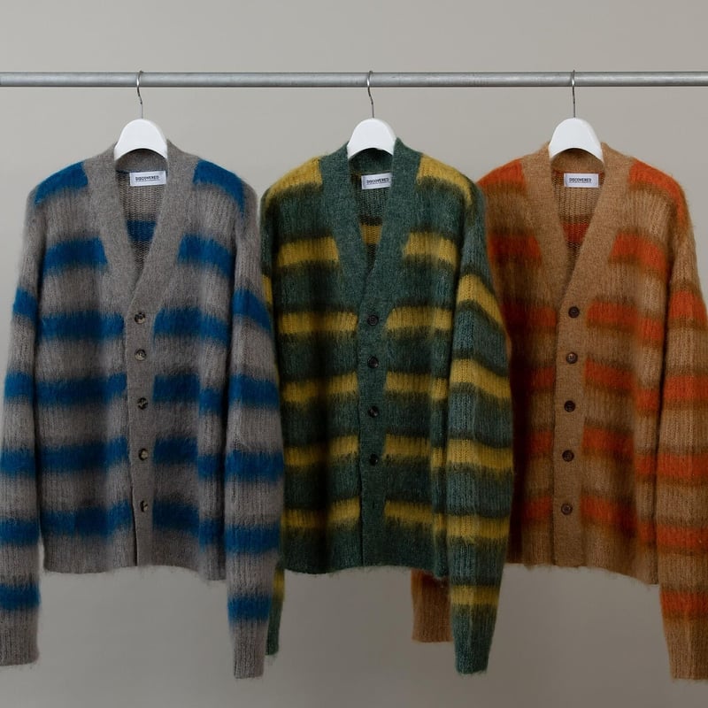 MOHAIR BORDER KNIT CARDIGAN （green） | kuonbyrin