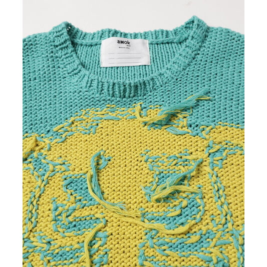 [美品]amok /Bone/knit セーター amok セーター ニット /アモク/別注BONE KNIT メンズ レディース