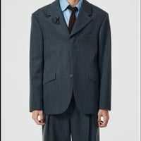 【FLARE】WOOL 3B HIDDEN-PLACKET JACKET "GRAY"