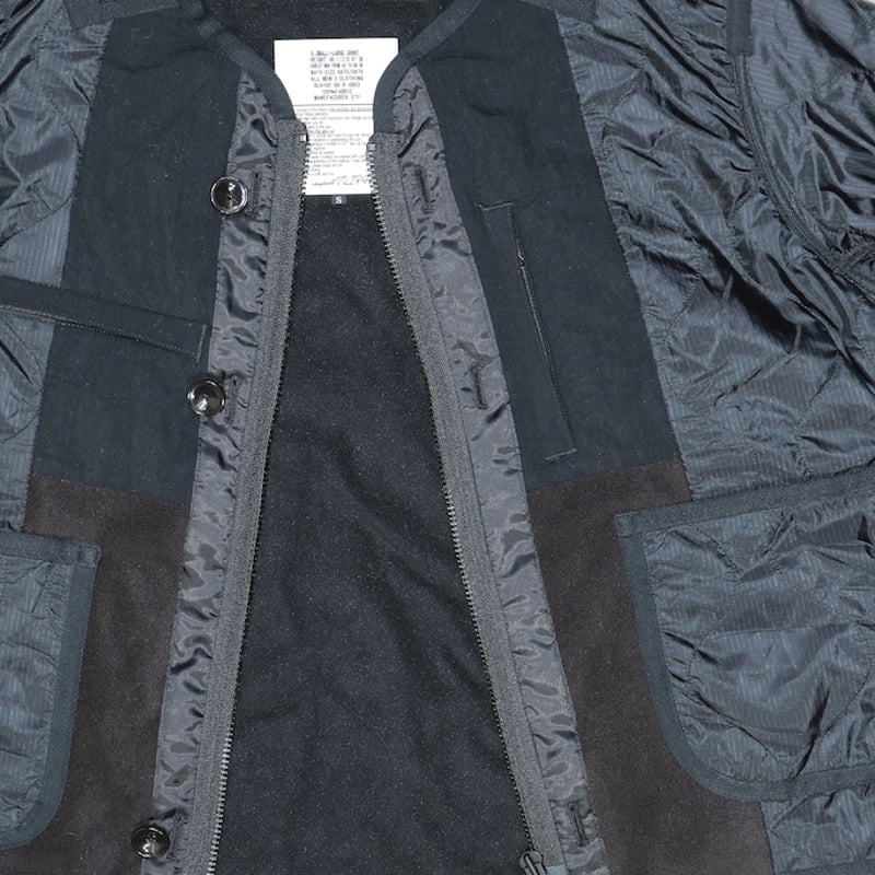 elephant TRIBAL fabrics / エレファントトライバルファブリックス | M-65 着脱可 キルティング ライナー付き 異素材 切替 ミリタリー モッズコート | M | ブラック | メンズ elephant TRIBAL fabrics / エレファントトライバルファブリックス | M