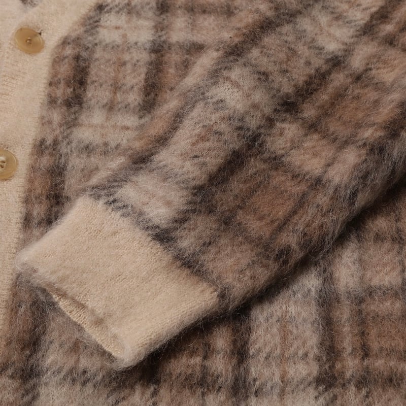 JieDa> MOHAIR CHECKED CARDIGAN 