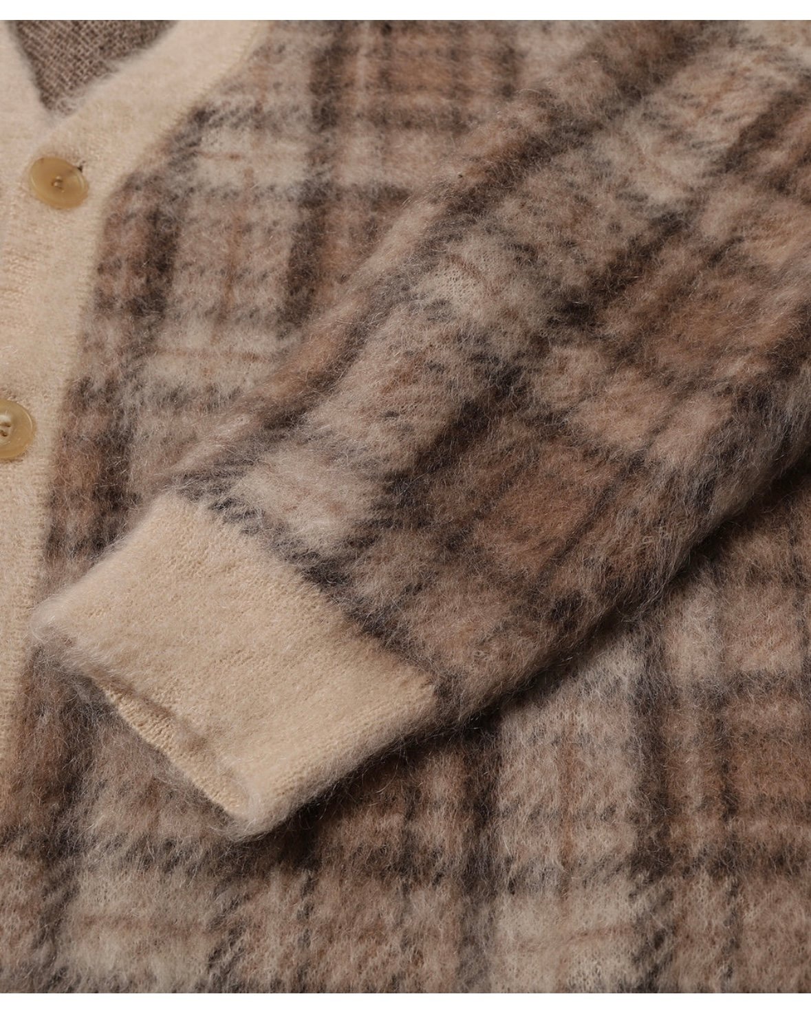 JieDa> MOHAIR CHECKED CARDIGAN JieDa> MOHAIR CHECKED CARDIGAN