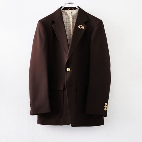 80's Poly tailored blazer jacket "Brown" [@zastin_tcp]