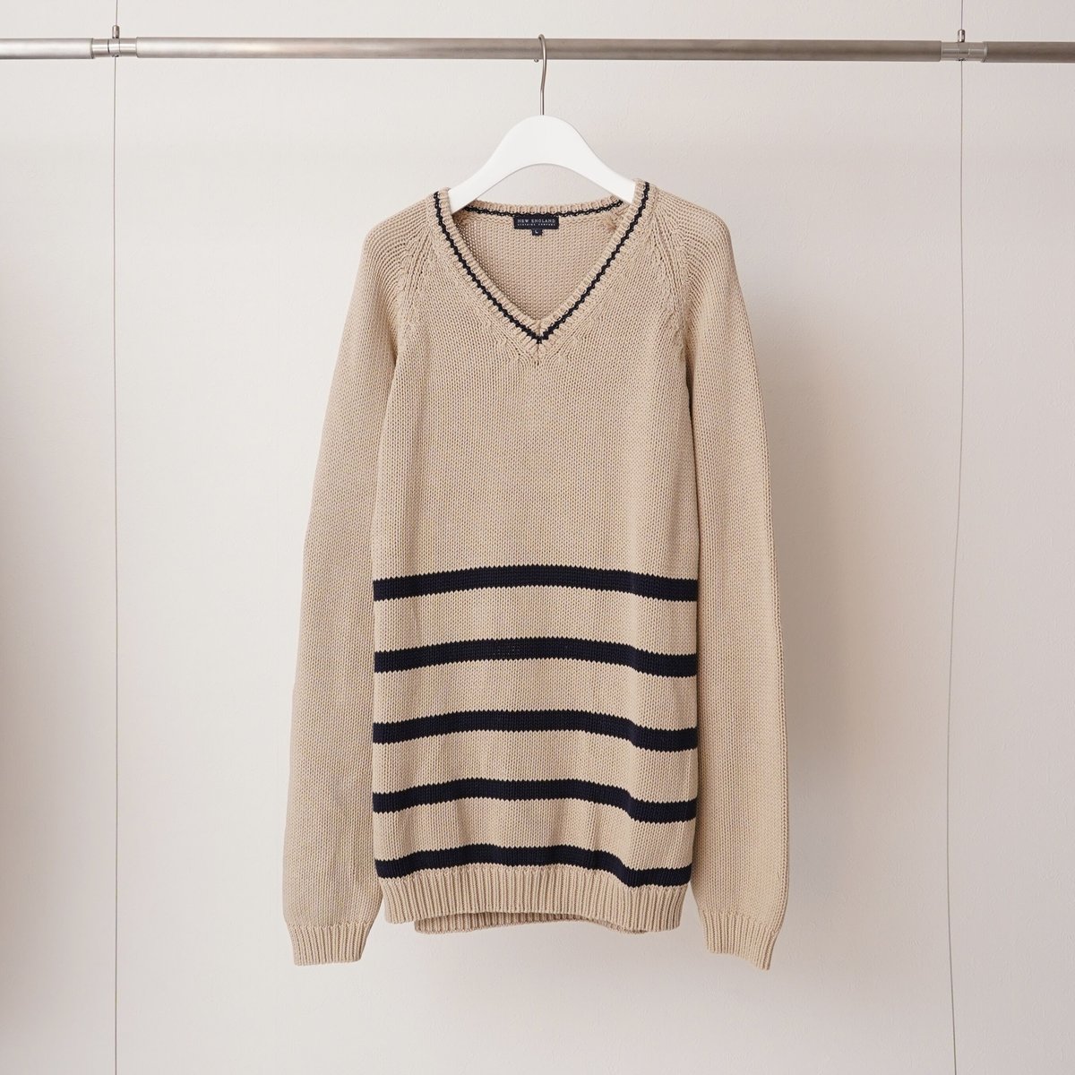 トップス v neck short border knit v neck short border knit