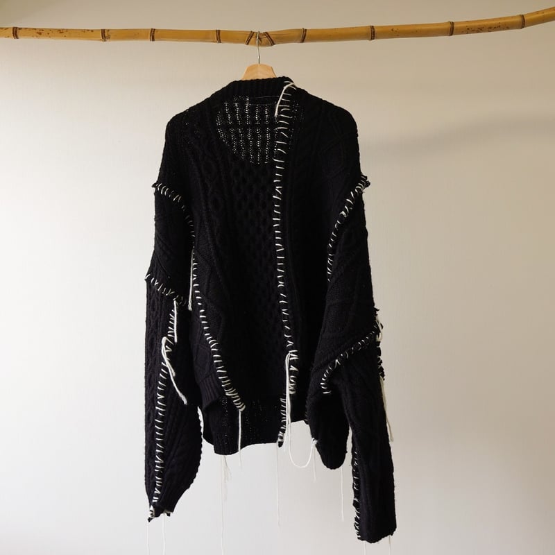 Fisherman Collage Knit / BLK | kuonbyrinq