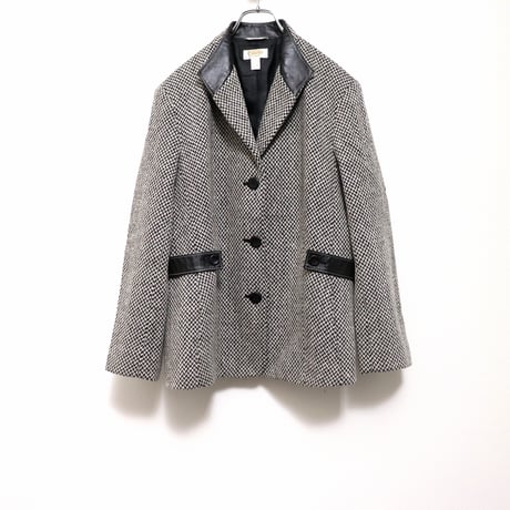 Short tweed tailored jacket "Leather&Gray" [@zastin_tcp]
