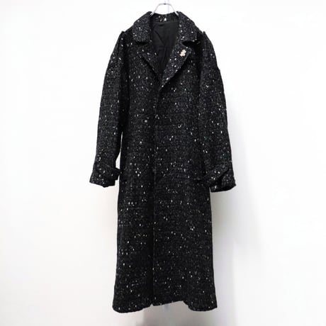 Maxi nep tweed coat "Charcoal" [@zastin_tcp]