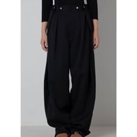 Wool Wide Tuck Pant　Black