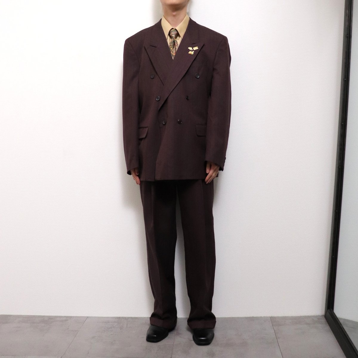 Double-breasted setup & shirt & tie 