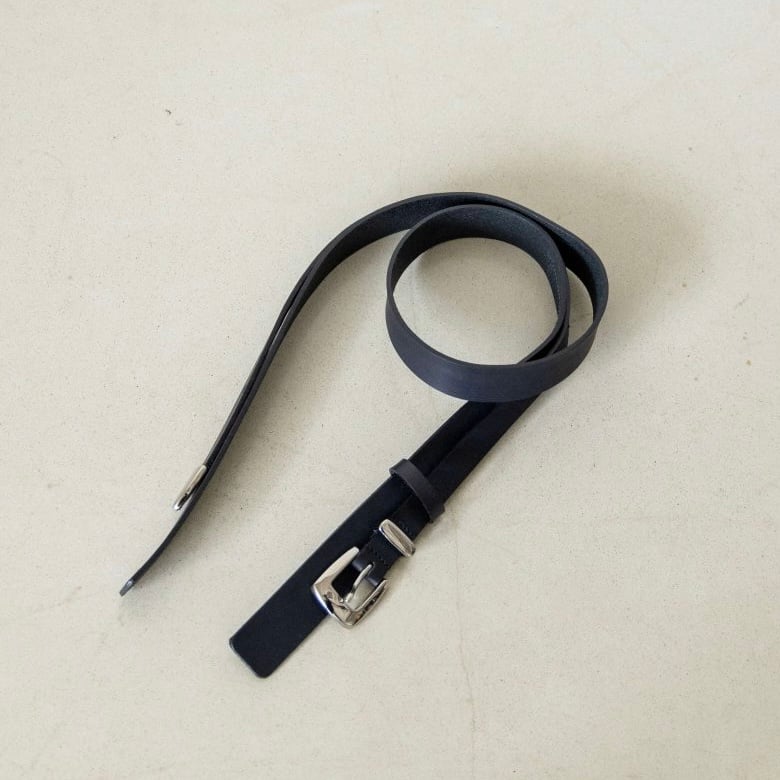rich I / MARK NUBUCK LEATHER BELT　ブラック Rich I - MARK LAYERED BELT / ベルト / BLACK | niki